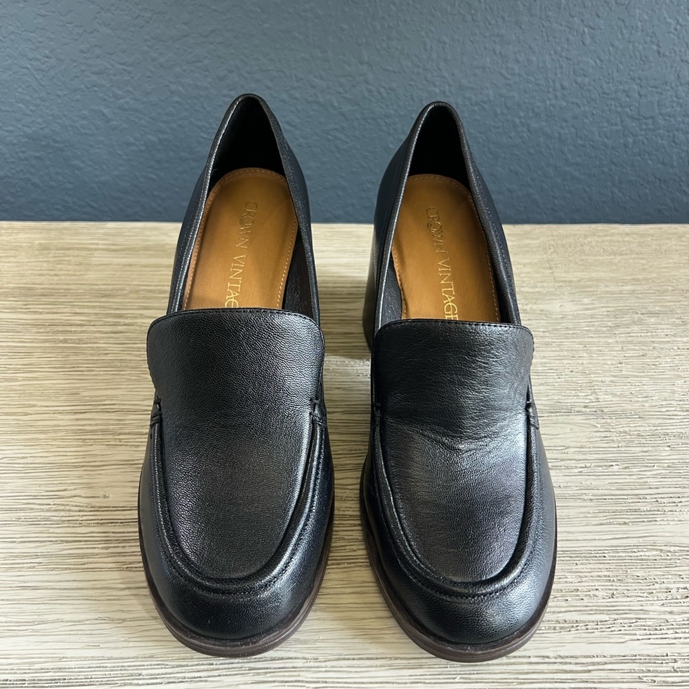 Crown Vintage Black Loafer Heels